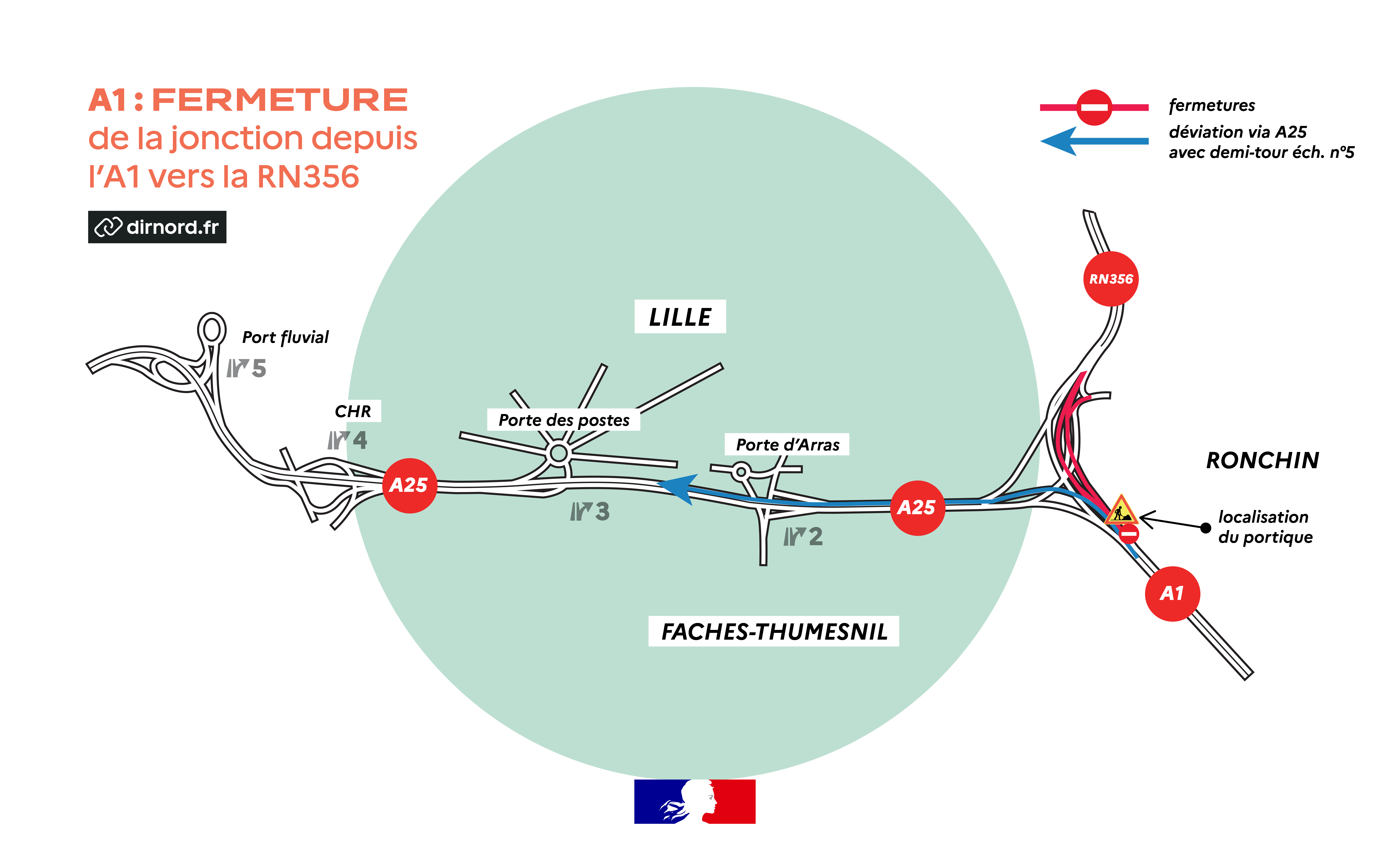 Carte de situation des travaux - voir la transcription ci-dessous