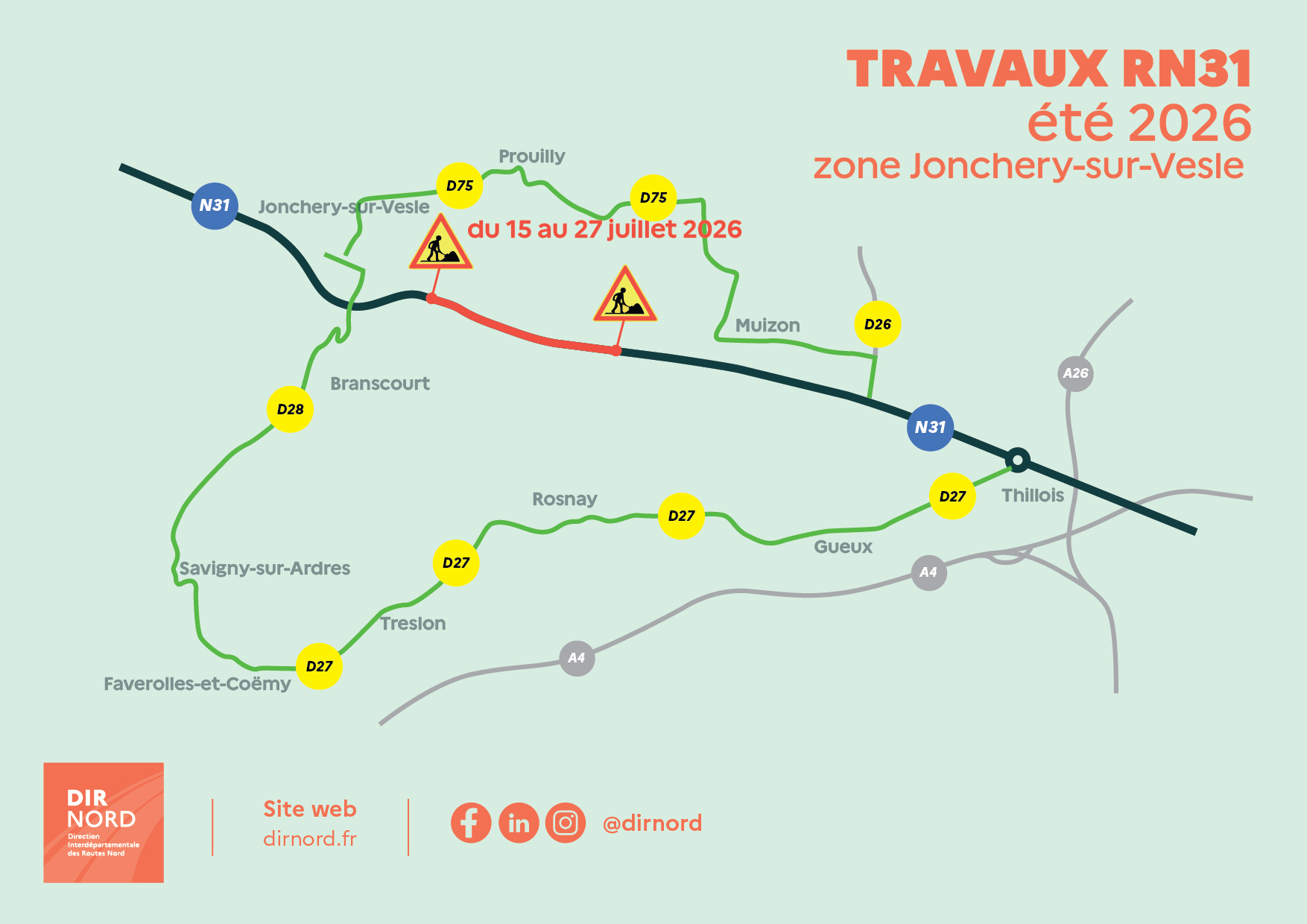 Carte travaux Jonchery - voir la transcription ci-dessous